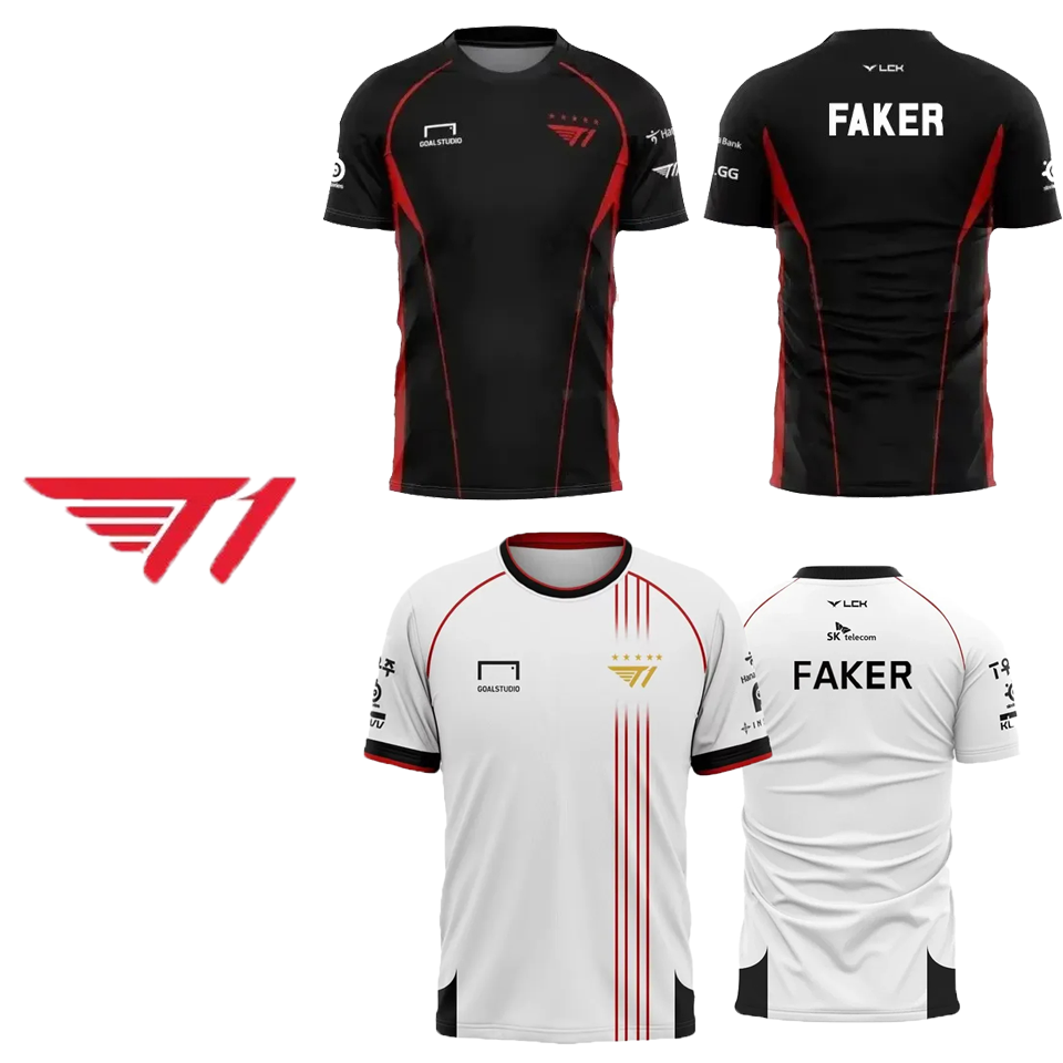 Esports Gaming Shirts - Faker Jersey T1 Team Champion T-shirts