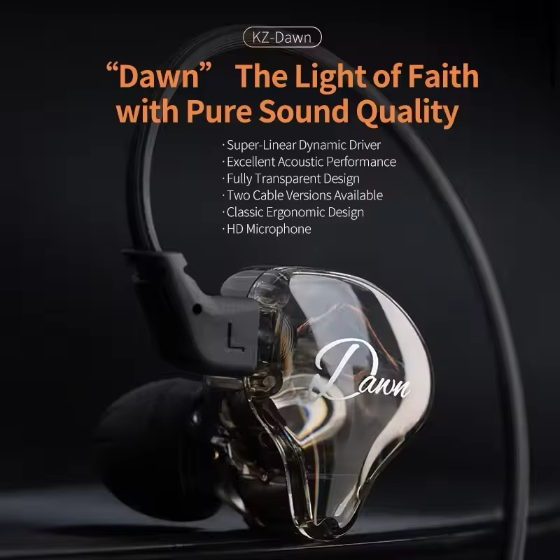 Hot KZ Dawn Dynamic Earphones  - Esports Gaming Earbuds のレビューと価格