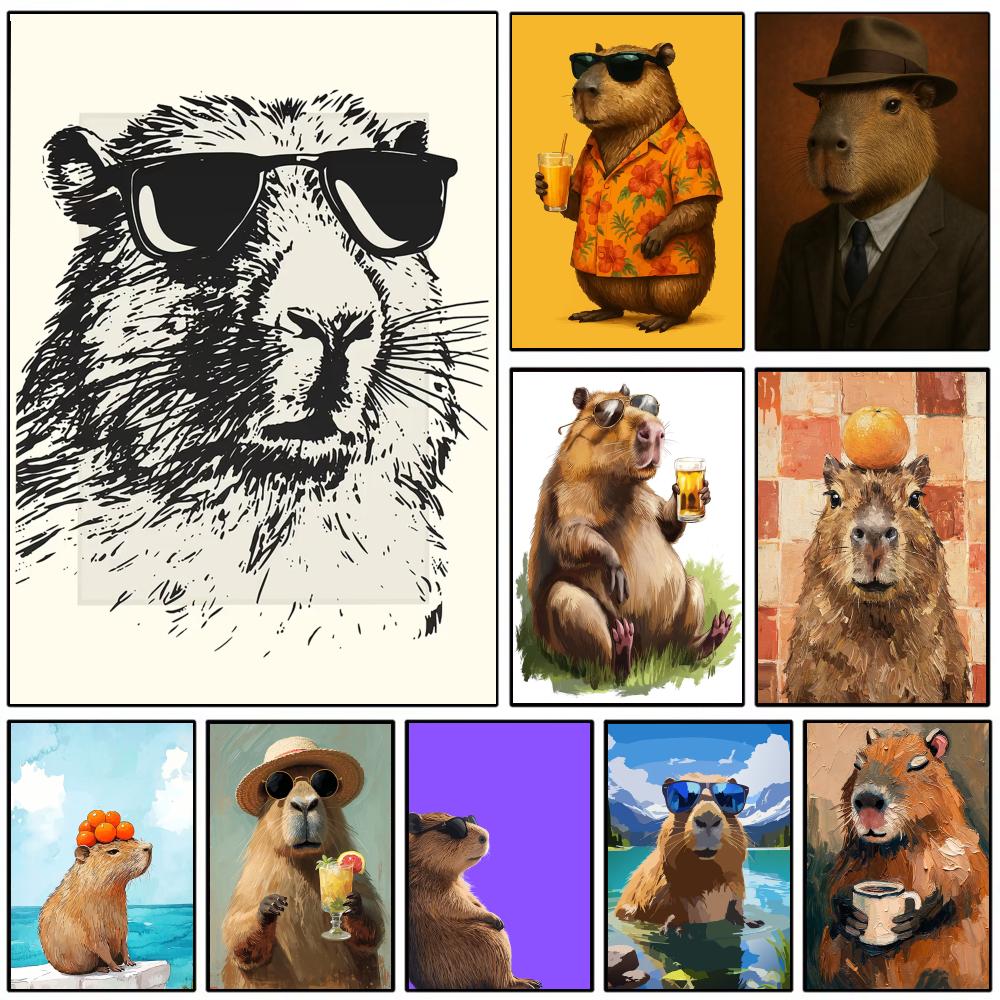 Sunglasses Capybara Print Wall - Esports Gaming Wallpaper のレビューと価格