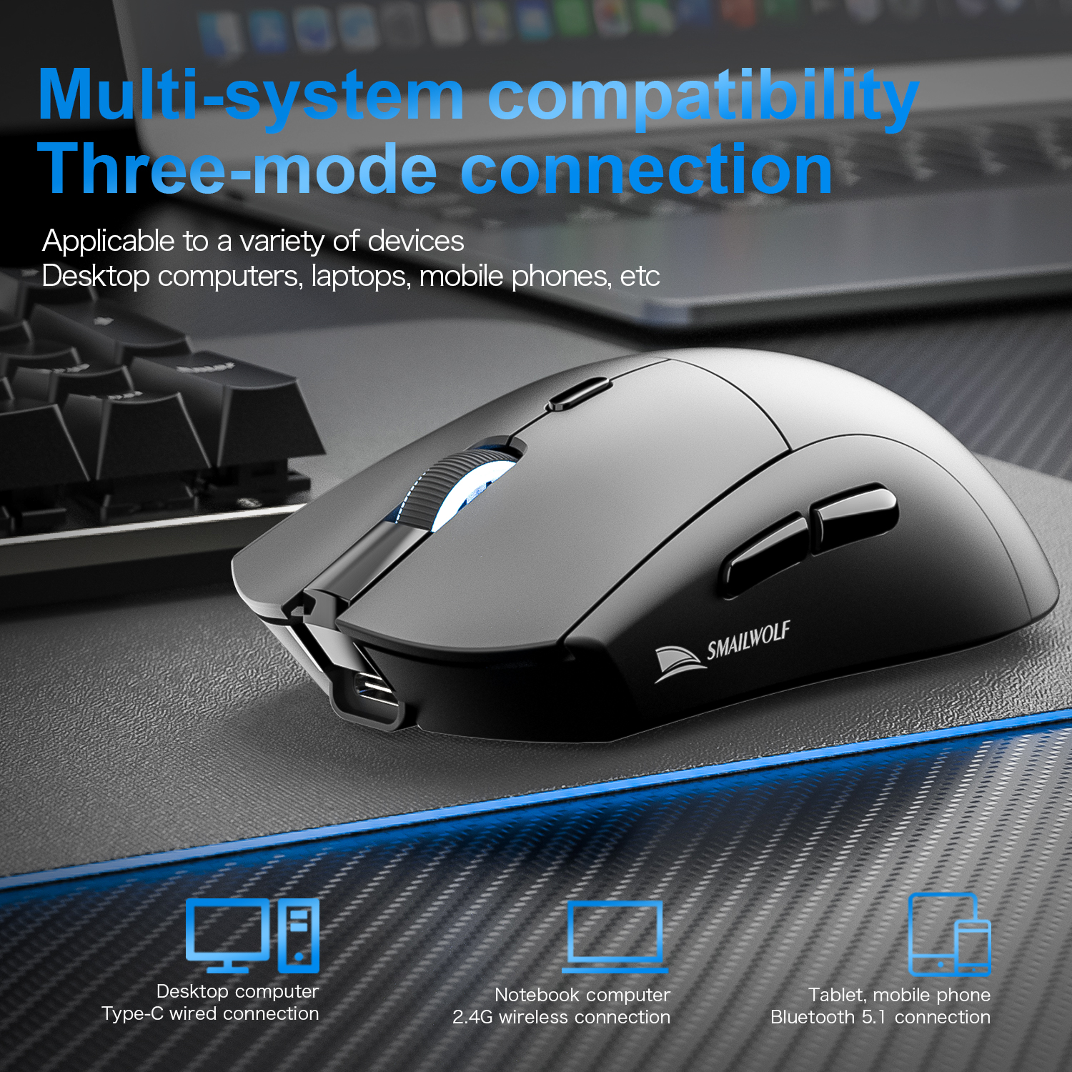 SMAILWOLF RS7 Bluetooth wirele - Esports Gaming Mouse Wireless のレビューと価格