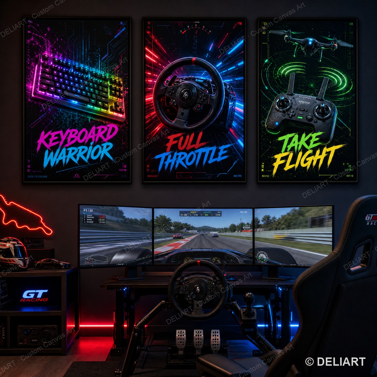 1 & 3 PCS Set Neon Gaming Post - Esports Gaming Pcs のレビューと価格
