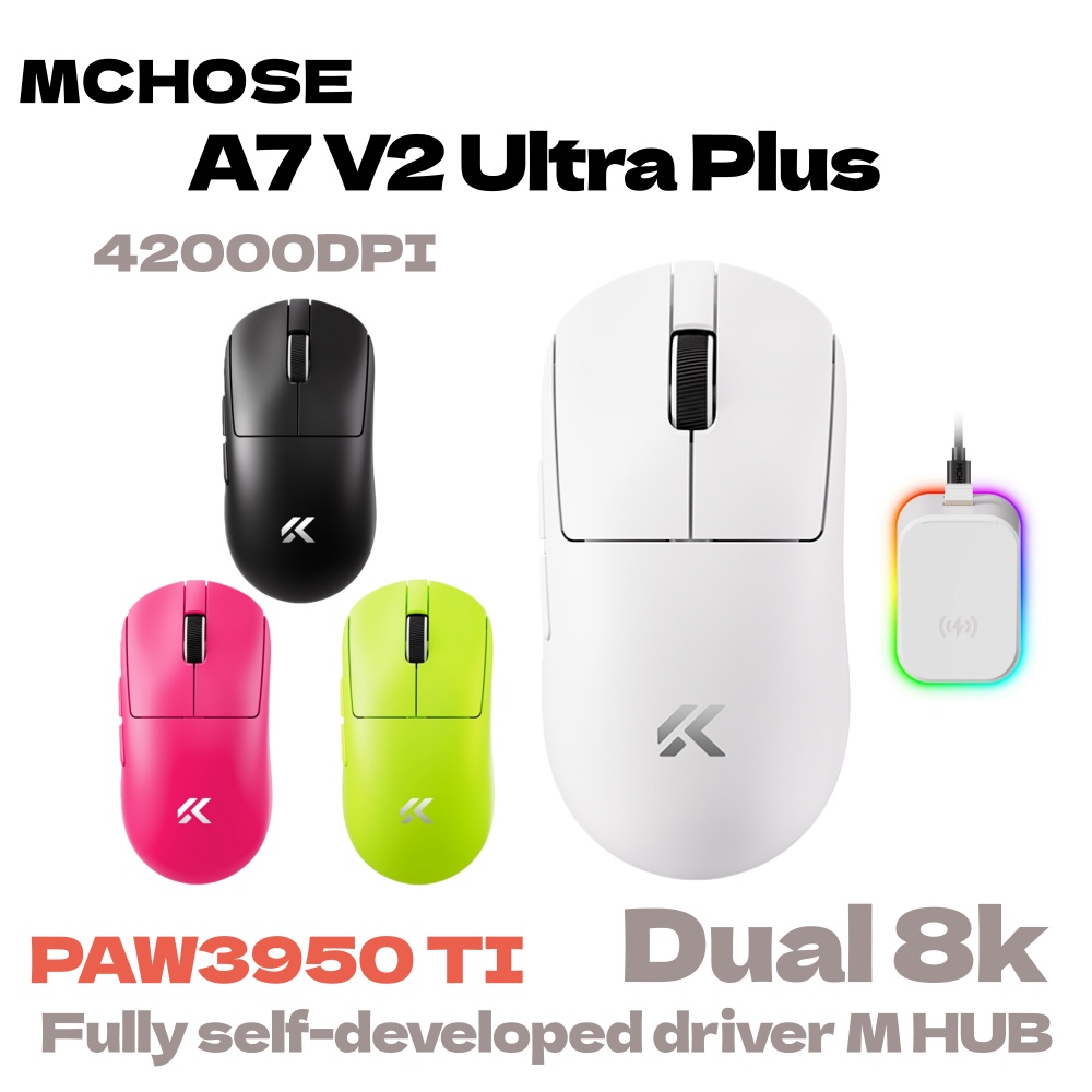 MCHOSE A7 V2 Ultra Plus Lightw - Esports Gaming Mouse Wireless のレビューと価格